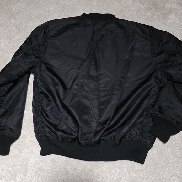 Ring of Fire Black Bomber Jacket with Orange Lining - Picture 6 of 6